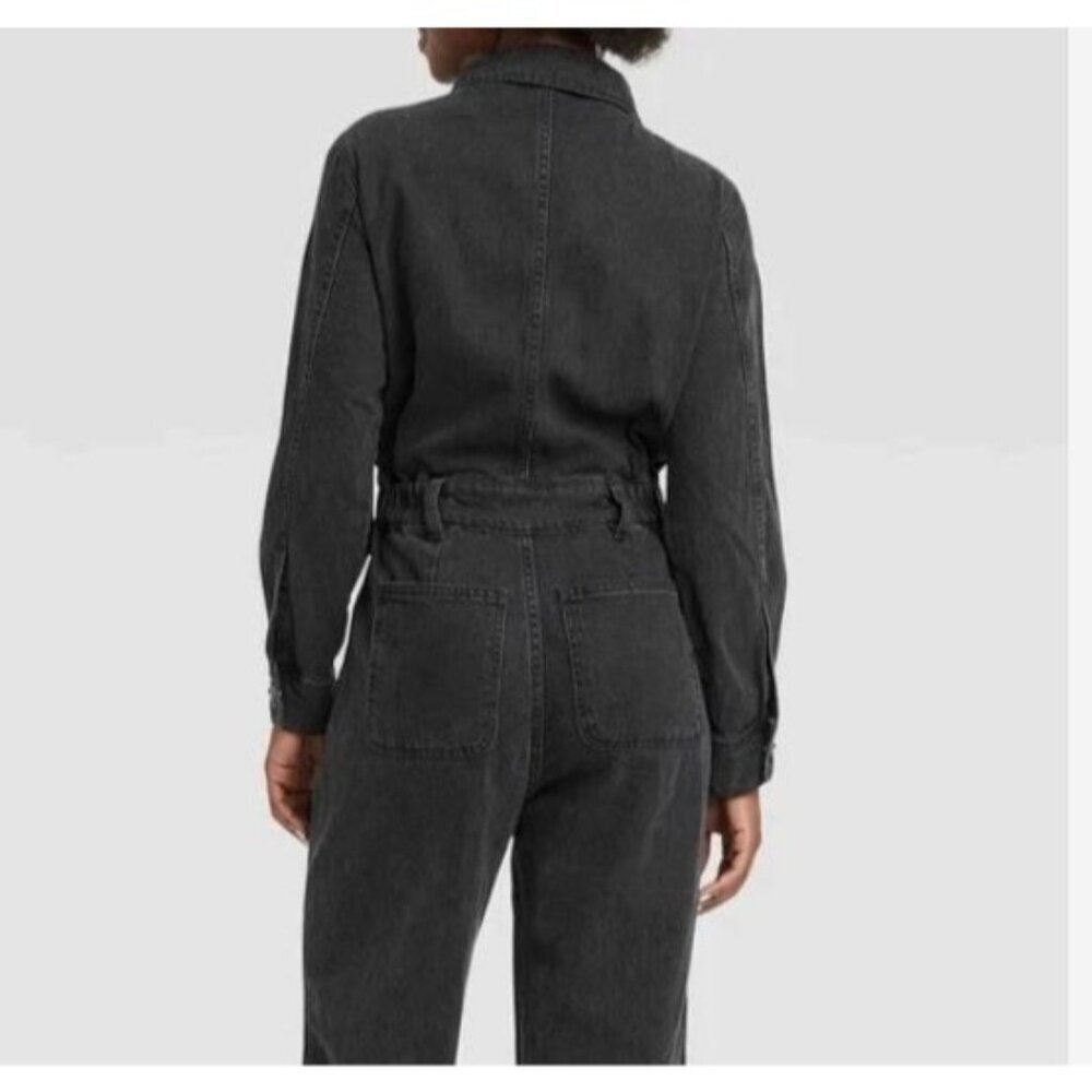 NEW Women's 6 Long Sleeve Utility Baggy Denim Jumpsuit - Universal Thread 1859 - Picture 3 of 9